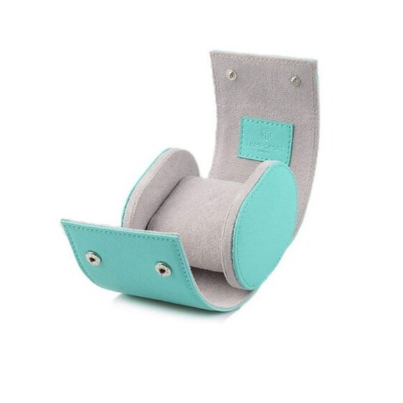 Tempomat Tiffany Blue Saffiano Leather Single 1 Watch Travel Case/Roll, Storage - Picture 1 of 5